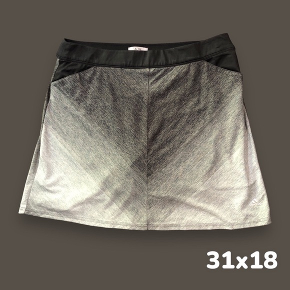 Adidas Gray Black Ombre Athletic Skort with Chevron Stripes - Picture 1 of 11
